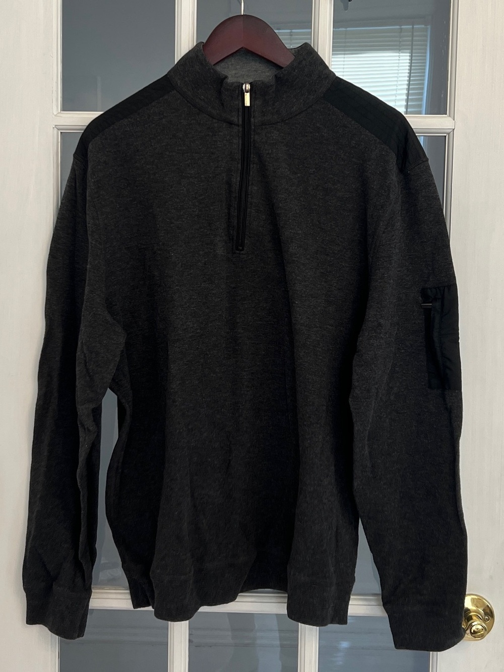 BUGATCHI Men’s Dark Gray 1/4 Zip Jacket Size XL